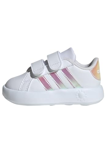 adidas Grand Court 2.0 Shoes Kids, Tennis Shoes Unisex - Bambini e Ragazzi, Cloud White Iridescent Grey Two, 27 EU