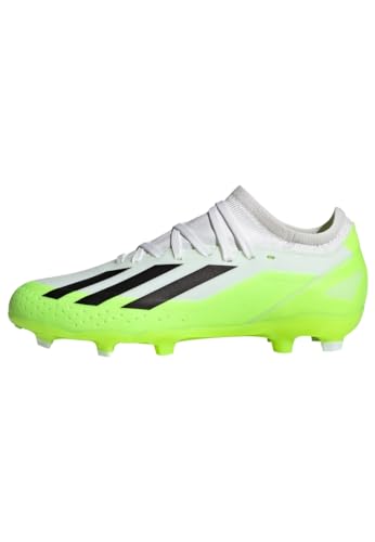 adidas X Crazyfast.3 Firm Ground Boots, Scarpe da Calcio Unisex - Bambini e ragazzi, Ftwr White Core Black Lucid Lemon,