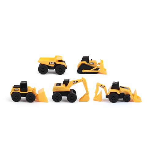 CatToysOfficial, 5 Mezzi da Cantiere Giocattolo per Bambini CAT Little Machines - Camion Giocattolo per Bambini