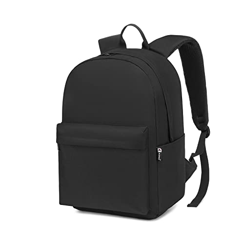 KONO Zaino casual, zaino scuola leggero 15,4 pollici Laptop Bag per viaggi lavoro scuola affari sport (Nero)