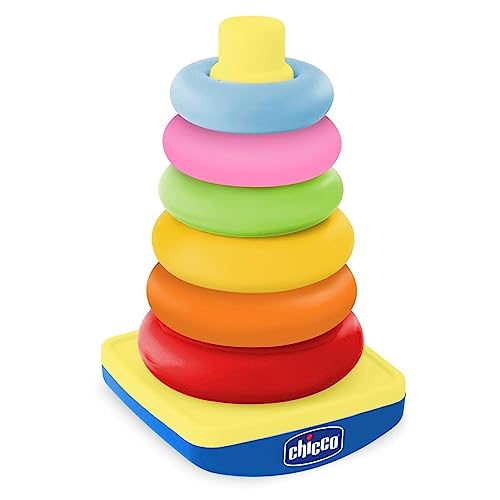 Chicco - Gioco Torre degli Anelli, Dindolino, Sei Anelli da Impilare, 9-36 Mesi