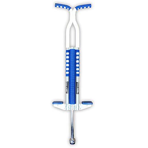 Think Gizmos - Pogo Stick per bambini, età 11+ , (36,3 kg a 72,6 kg), colore: blu e bianco