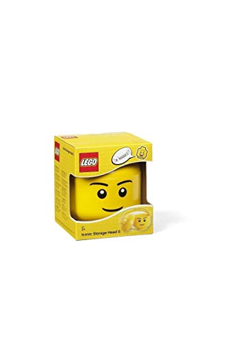 Lego Scatola Testa Ragazzo Porta Oggetti Piccola Impilabile, Giallo, S