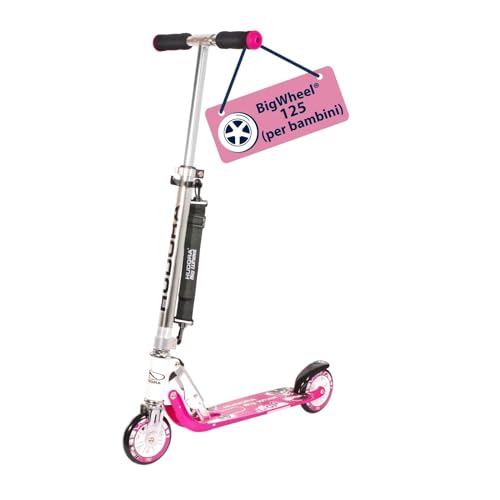 HUDORA Monopattino BigWheel 125 - Monopattino in alluminio sicuro e di pregio per bambini - Altezza regolabile e