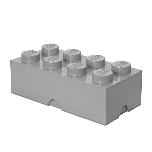 Mattoncino-contenitore Lego a 8 Bottoncini, Contenitore Impilabile, 12 L, Grigio