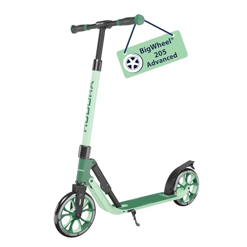 HUDORA Monopattino BigWheel® 205 Advanced - Monopattino comodo in alluminio sicuro per peso fino a 100kg - Altezza