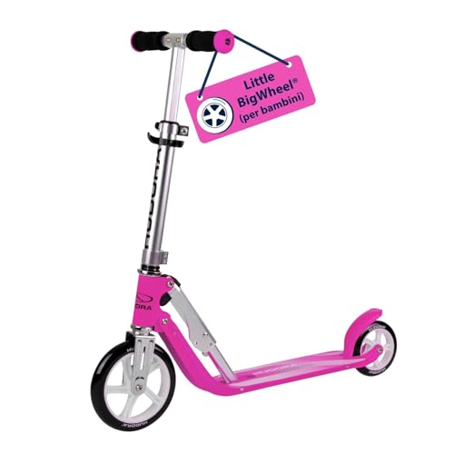 HUDORA Monopattino Little BigWheel - Monopattino in alluminio sicuro per bambini da 3 anni - Altezza regolabile e