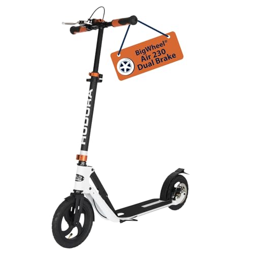 HUDORA Monopattino BigWheel Air 230 - Monopattino con/senza freno a mano - Monopattino in alluminio resistente con