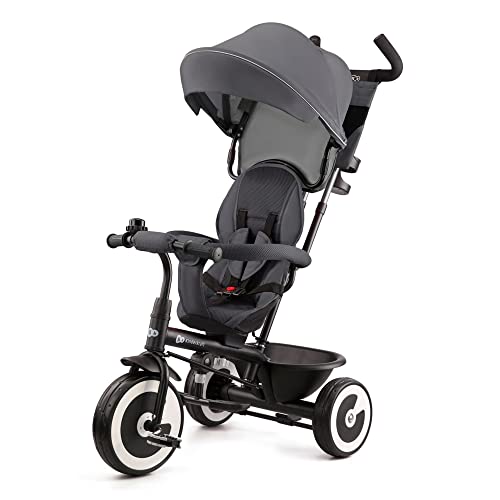 Kinderkraft ASTON Triciclo bambini dai 9 Mesi fino 25 kg, Passeggino con Maniglione regolabile, Bici, Sedile girevole