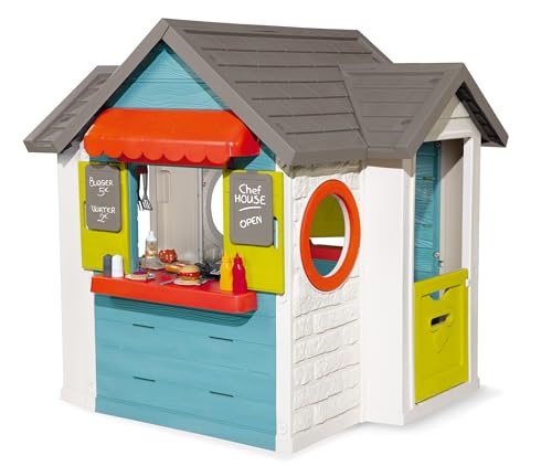 Smoby Casetta Chef House Hamburgeria, 7600810403, + 2 Anni, 38 Accessori Inclusi, Multicolore