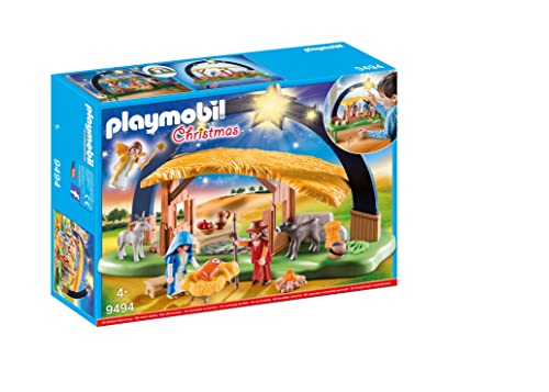 PLAYMOBIL Christmas 9494, Presepe illuminato con piedini pieghevoli, Dai 4 anni