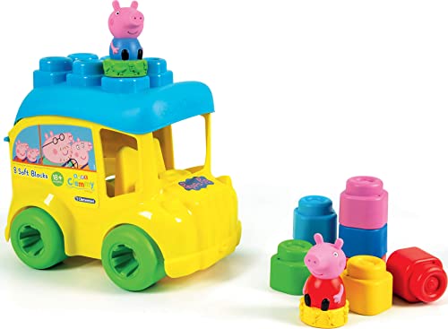 Clementoni - 17248 - Soft Clemmy - Secchiello Bus Peppa Pig - da 6 a 36 mesi - 1 pezzo