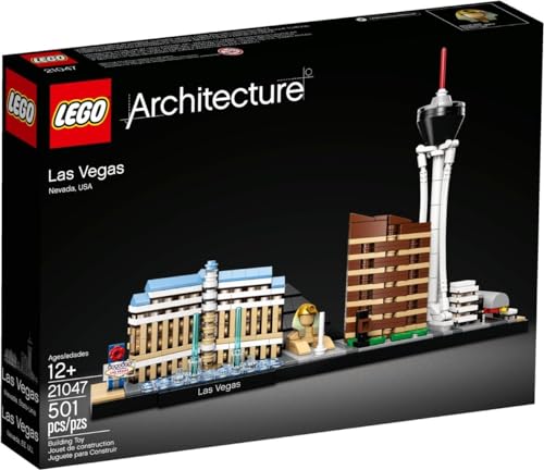 LEGO Architecture Las Vegas, Bellagio Hotel, Set di Costruzioni con Stratosphere Tower, Bellagio e Luxor Hotel, Skyline