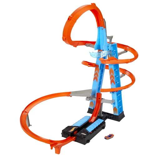 Hot Wheels - Torre Scontri Estremi, Pista Alta 83cm con Booster Motorizzato e Macchinina, Giocattolo per Bambini 5+