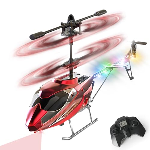 Elicottero RC VATOS - Elicottero telecomandato 2.4G con luce LED, altezza fissa, decollo con un solo tasto, aerei RC per