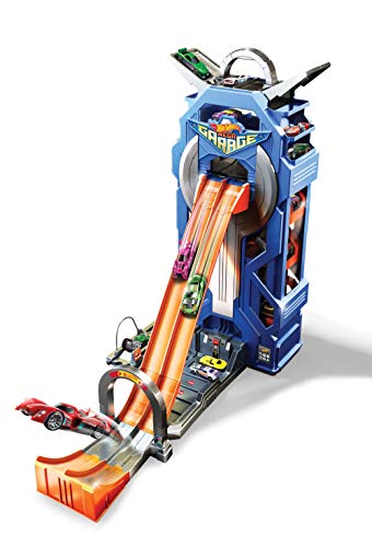 Hot Wheels Mega Garage con Pista a 2 Corsie, può Contenere più di 35 Macchinine, Giocattolo per Bambini 4+ Anni,