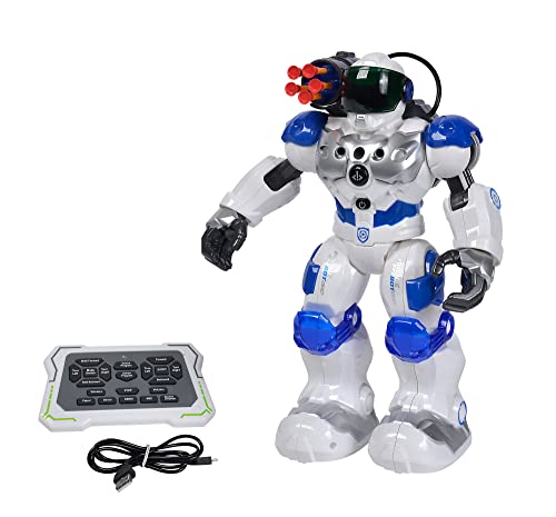 Simba 108042509 - Robot Planet Fighter con controllo a infrarossi, controllo gestuale, luce e suono, funzione tiro,