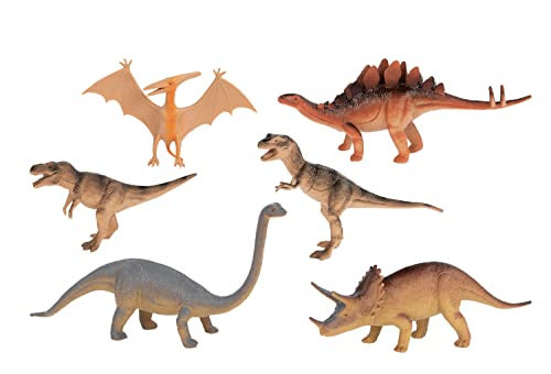 Idena 40221-Set di Figure da Gioco con 6 Dinosauri Alti Circa, Giocattoli per Bambini dai 3 Anni per divertirsi nella