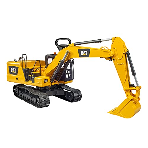bruder 02483 - Escavatore a benna Cat, veicolo da cantiere, escavatore a benna, veicolo