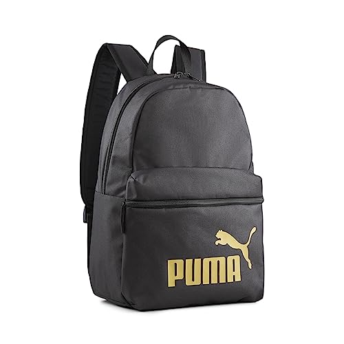 PUMA Phase Backpack, Zaino Unisex Kids, Logo Nero-Dorato, Taglia Unica