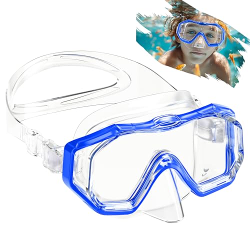 Tilenvi Maschera Subacquea Bambini, Maschera Snorkeling Bambino Con Lenti In PVC, Panoramici A 180°, Occhialini Nuoto