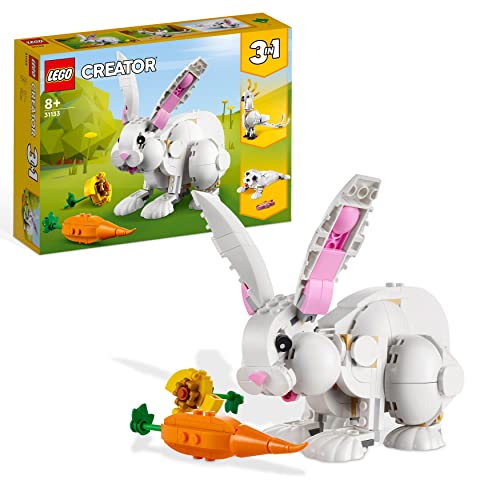 LEGO Creator Coniglio Bianco, Set di Costruzioni, Animali Giocattolo per Bambini da 8 Anni in su con Coniglietto, Foca e