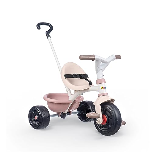 Smoby - Triciclo Be Fun Rosa, 7600740335, evolutivo, con struttura in metallo, asta parentale removibile, 15 mesi