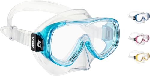 Cressi Piumetta Kid Maschera Subacquea per Bambini, Trasparente/Acquamarina, 3-6 anni