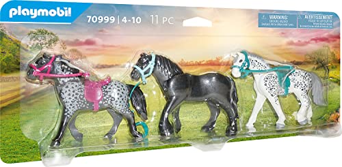 PLAYMOBIL 70999 3 Cavalli, Frisone, Knabstrupper e Andaluso