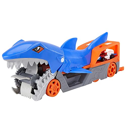 Hot Wheels -PlaySet Trasportatore Squalo Divoratore con Macchinina, Giocattolo per Bambini 4+ Anni, GVG36