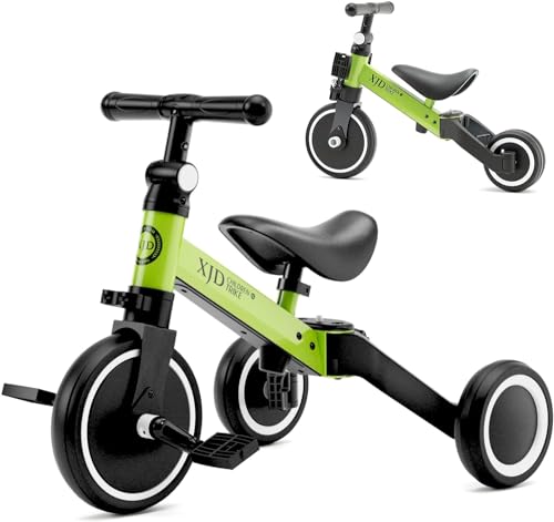 XJD Triciclo 3 in 1 per bambini e ragazze da 10 a 36 mesi senza pedali per bambini con regolabile sedile manubrio e