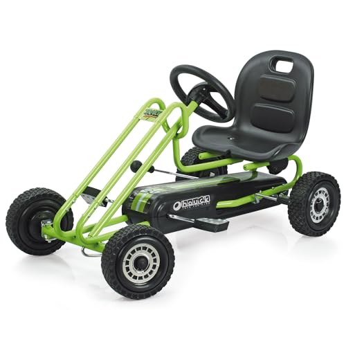Hauck Go Kart Lightning - Macchina Cavalcabile per Bambini con Freno a Mano, Sedile Regolabile in 3 Posizioni e Ruote