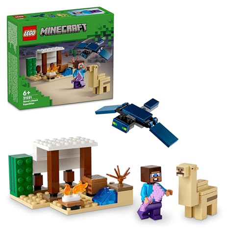 LEGO Minecraft Spedizione di Steve nel Deserto, Gioco per Bambini e Bambine da 6 Anni in su, Bioma con Casa Giocattolo