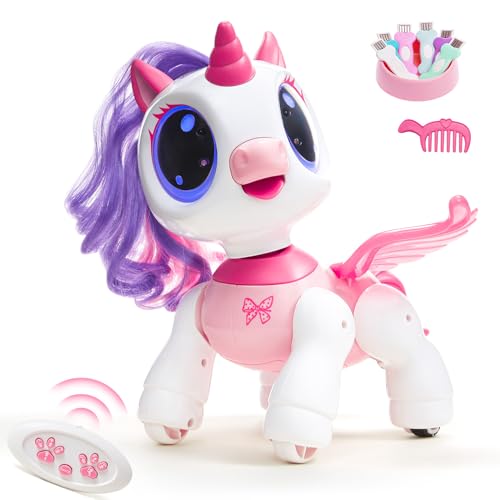 SGILE Unicorno Bambina Regalo per Bambina 3 3 4 5 6 7 Anni, Telecomando Robot Sensore di Gesto Intelligente Danza Musica