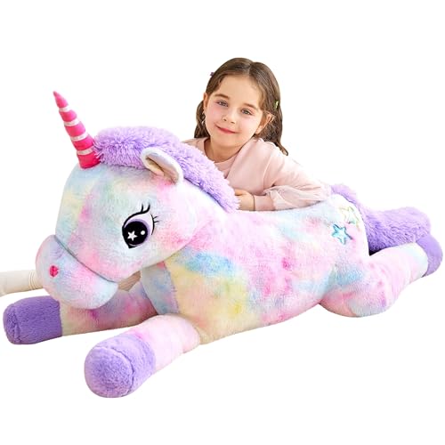 IKASA Unicorno Giganti Peluche Giocattolo Morbido - Animali di Peluche Grandi Gigante Enormi Teneri Jumbo Enorme