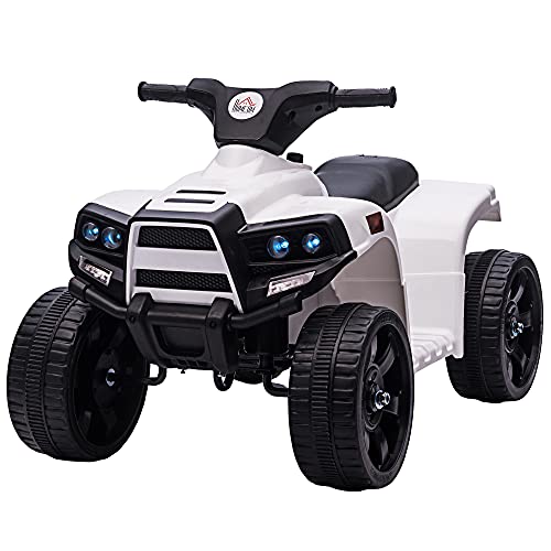 HOMCOM Quad Elettrico per Bambini ATV 6V, Quad per Bambini con Fari e Clacson, Velocità 3km/h, Età 18-36 Mesi,