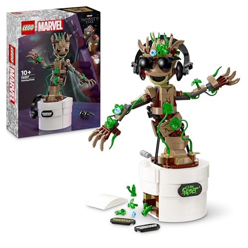 LEGO Marvel Groot Ballerino, Personaggio Giocattolo da Costruire con Funzione Danzante, Giochi Animati per Bambini e