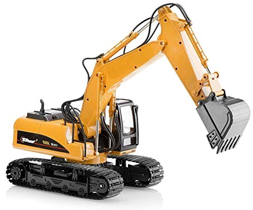 Top Race Giocattolo per escavatore da costruzione pressofuso in metallo - Modello di trattore scavatore Scala 1:40 per