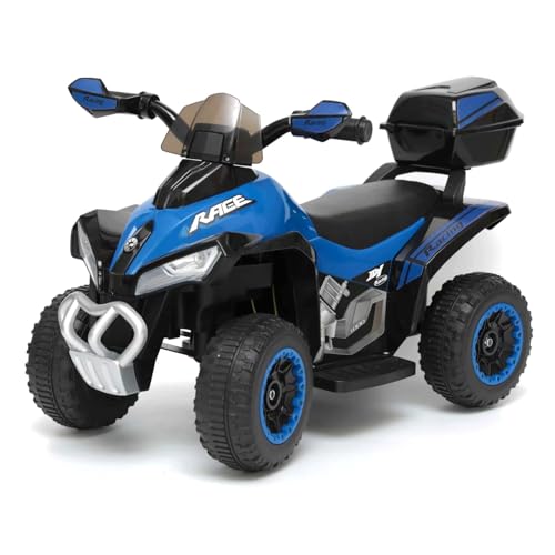 Quad Elettrico per Bambini Blu/Nero - Veicolo 4 Ruote Sicuro e Divertente, Batteria Ricaricabile 6V, Supporto 20kg,