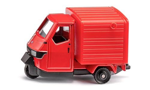 siku 1583, Piaggio Ape 50, Auto Giocattolo, Metallo/Plastica, Rosso, Con Gancio di Traino, Portellone Posteriore