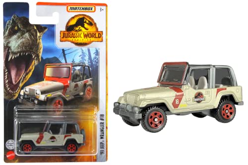 Matchbox Jurassic World Dominion FMW90 - Veicoli in scala 1:64, modello Wrangler #18 HBH01