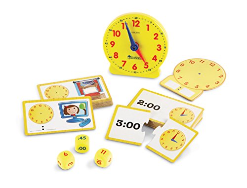 Learning Resources Set di attività di lettura dell’ora, gioco orologio bambini, giochi matematica, scuola primaria, 5