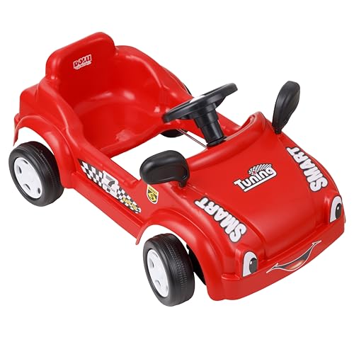 Baroni Toys Macchinina a Pedali Speedy Drive per Bambini, Babycar a Pedali in Plastica con Clacson e Specchieti