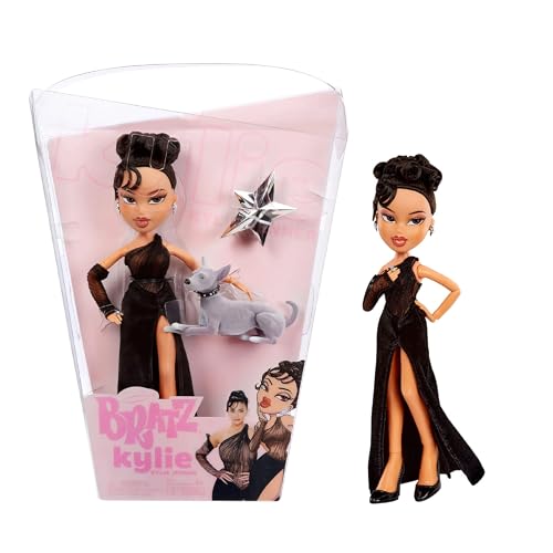 Bratz x Kylie Jenner - Bambola Night Fashion - Bambola da collezione con abito da sera, cagnolino e poster - Per bambini