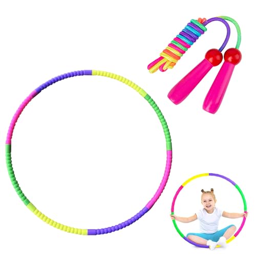 Jooheli Hula Hoop Bambini con Jump Rope, Hula Hoop per bambini, Cerchio Hula Hoop Smontabile, Staccabile Hula Hoop per