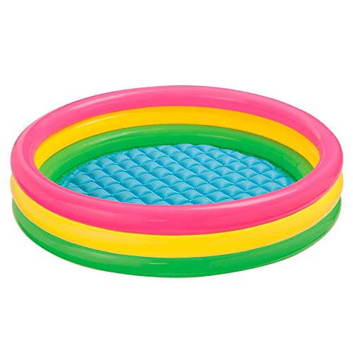 Intex 57422NP - Piscina Gonfiabile Sunset Glow, Tre Anelli, Vinile, Multicolore, 147x33 cm