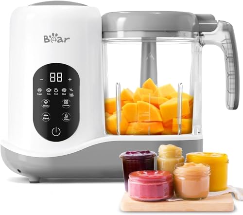 Bear Produttore aliment Cuocipappa Multifunzione,Mixer multifunzionale 7 in 1 per Bébé,Cottura e tritatura