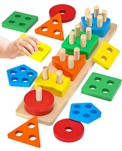 Uping Giochi Bambini 1 2 3 Anni Giochi Montessori 1 2 3 Anni Giochi Educativi Puzzle in Legno Ordinamento e Impilamento