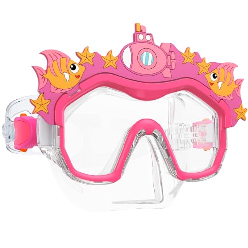 Maschera Subacquea Bambini,VUENICEE Maschera Snorkeling con Vista Panoramica Antiappannamento e anti-perdite con Cinghie