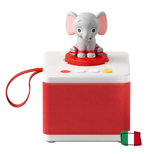 FABA - Raccontastorie Bianco - Cantastorie per Bambini, Cassa Audio con Personaggio Sonoro Ele l'Elefante, Gioco